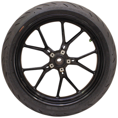 2003 - 2006 DUCATI 999 S R FRONT WHEEL BLACK STRAIGHT RIM PIRELLI TIRE STOCK