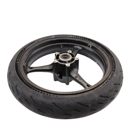 2006 2007 SUZUKI GSXR600 GSXR750 FRONT WHEEL RIM BLACK STRAIGHT MICHELIN TIRE