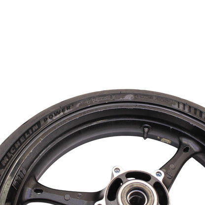 2006 2007 SUZUKI GSXR600 GSXR750 FRONT WHEEL RIM BLACK STRAIGHT MICHELIN TIRE