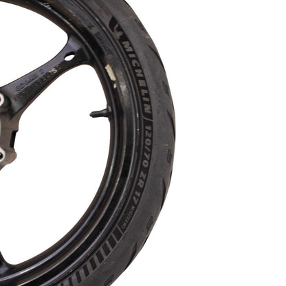2006 2007 SUZUKI GSXR600 GSXR750 FRONT WHEEL RIM BLACK STRAIGHT MICHELIN TIRE