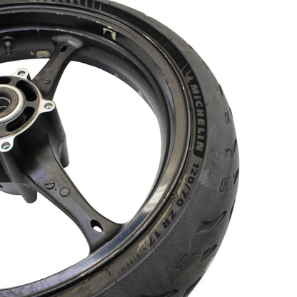 2006 2007 SUZUKI GSXR600 GSXR750 FRONT WHEEL RIM BLACK STRAIGHT MICHELIN TIRE