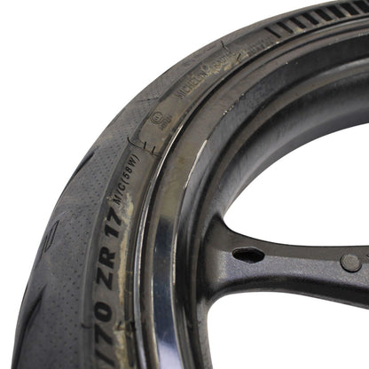 2006 2007 SUZUKI GSXR600 GSXR750 FRONT WHEEL RIM BLACK STRAIGHT MICHELIN TIRE