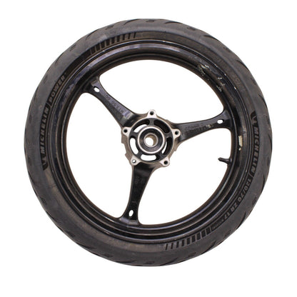 2006 2007 SUZUKI GSXR600 GSXR750 FRONT WHEEL RIM BLACK STRAIGHT MICHELIN TIRE