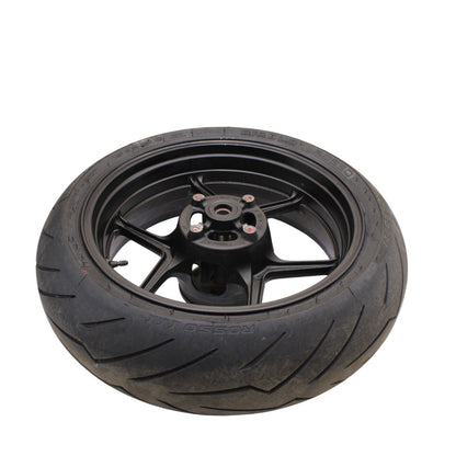 2004 2005 KAWASAKI NINJA ZX10R REAR WHEEL RIM BLACK TIRE STOCK STRAIGHT
