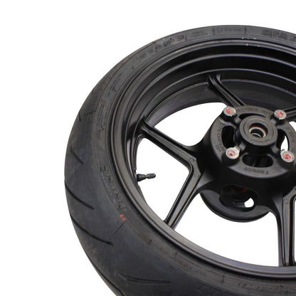 2004 2005 KAWASAKI NINJA ZX10R REAR WHEEL RIM BLACK TIRE STOCK STRAIGHT