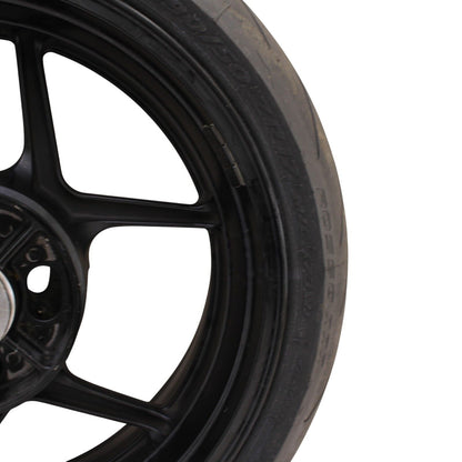 2004 2005 KAWASAKI NINJA ZX10R REAR WHEEL RIM BLACK TIRE STOCK STRAIGHT