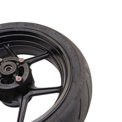 2004 2005 KAWASAKI NINJA ZX10R REAR WHEEL RIM BLACK TIRE STOCK STRAIGHT