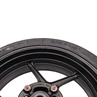 2004 2005 KAWASAKI NINJA ZX10R REAR WHEEL RIM BLACK TIRE STOCK STRAIGHT