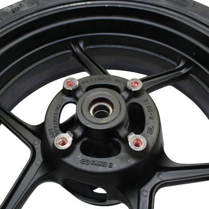 2004 2005 KAWASAKI NINJA ZX10R REAR WHEEL RIM BLACK TIRE STOCK STRAIGHT