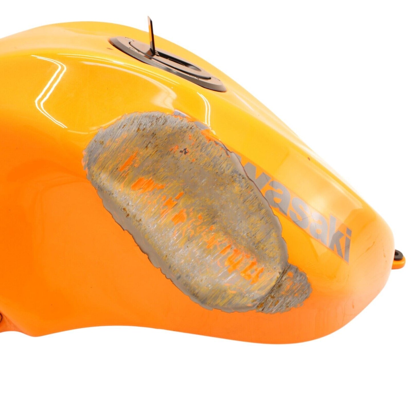 2004 2005 KAWASAKI NINJA ZX10R GAS TANK FUEL CELL PETROL ORANGE STOCK *DENTED*