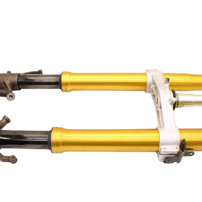 2004 2005 KAWASAKI NINJA ZX10R FORKS FRONT SUSPENSION SET FORKS TRIPLE TREE GOLD