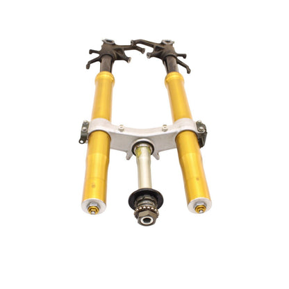 2004 2005 KAWASAKI NINJA ZX10R FORKS FRONT SUSPENSION SET FORKS TRIPLE TREE GOLD