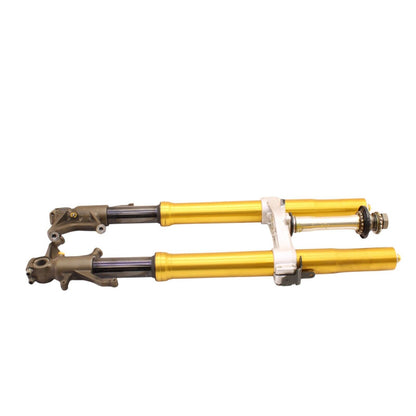 2004 2005 KAWASAKI NINJA ZX10R FORKS FRONT SUSPENSION SET FORKS TRIPLE TREE GOLD