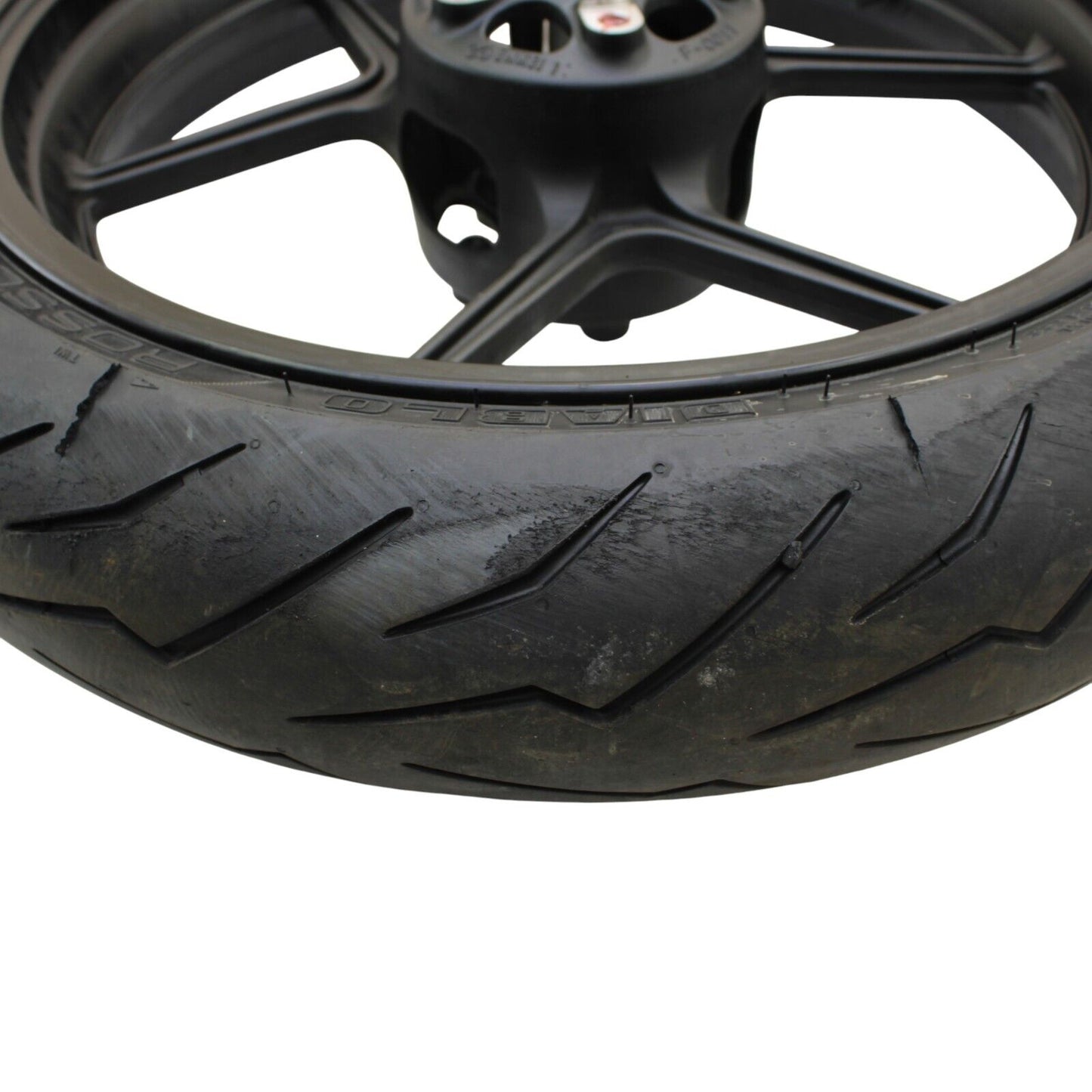 2004 2005 KAWASAKI NINJA ZX10R FRONT WHEEL BLACK RIM STOCK STRAIGHT