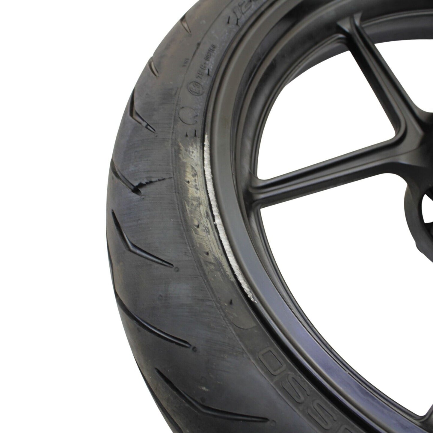 2004 2005 KAWASAKI NINJA ZX10R FRONT WHEEL BLACK RIM STOCK STRAIGHT