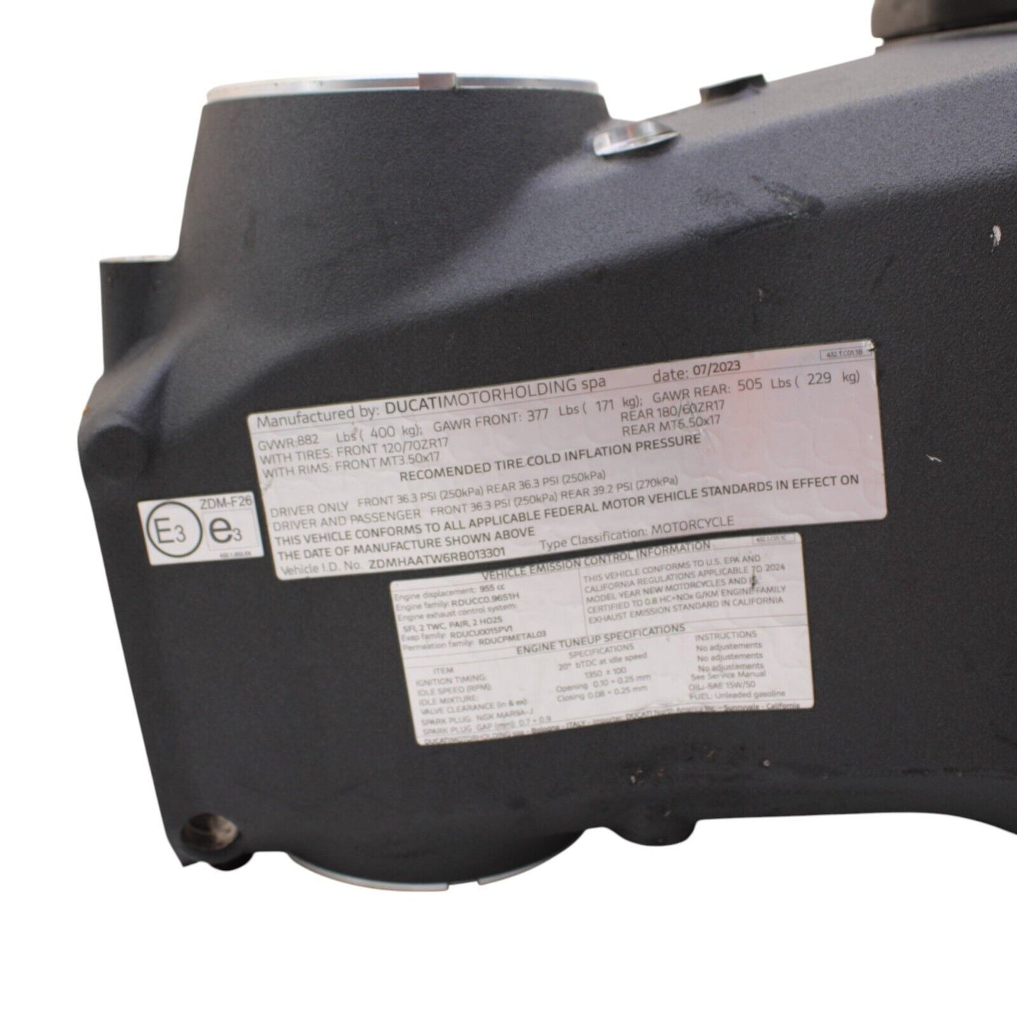 2020 - 2024 DUCATI PANIGALE V2 FRAME MAIN CHASSIS BLACK STOCK BLACK