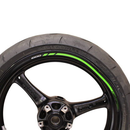 2021 - 2024 KAWASAKI NINJA ZX10R FRONT WHEEL RIM BLACK DAMAGED SLIGHTLY BENT
