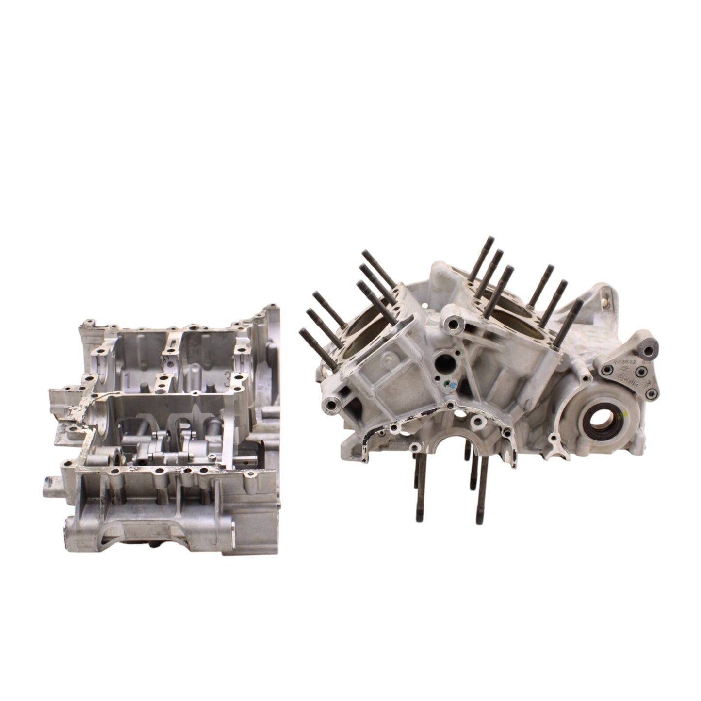 2010 - 2014 APRILIA RSV4 CRANKCASE SET ENGINE MOTOR CRANK CASES BLOCK SILVER