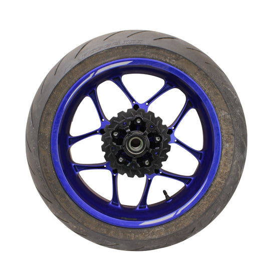 2020 - 2024 YAMAHA YZF R1 R1M REAR WHEEL RIM TIRE ROTOR SPROCKET ASSEMBLY BLUE