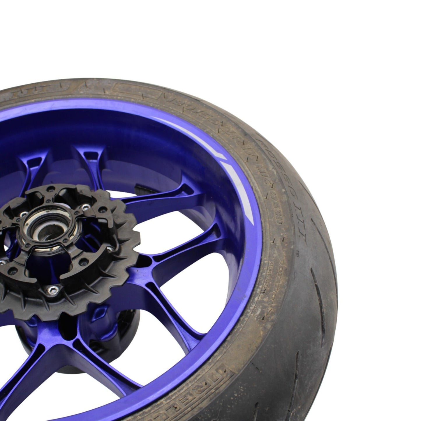 2020 - 2024 YAMAHA YZF R1 R1M REAR WHEEL RIM TIRE ROTOR SPROCKET ASSEMBLY BLUE