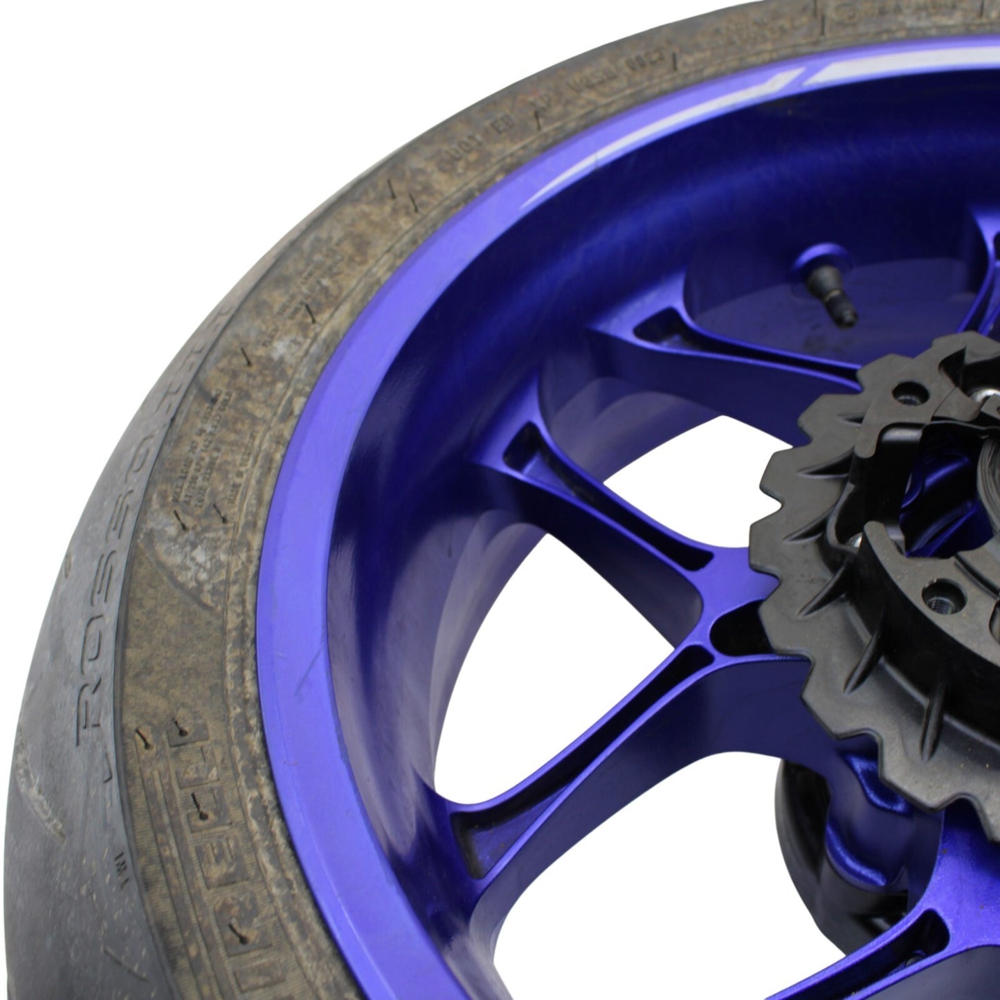 2020 - 2024 YAMAHA YZF R1 R1M REAR WHEEL RIM TIRE ROTOR SPROCKET ASSEMBLY BLUE