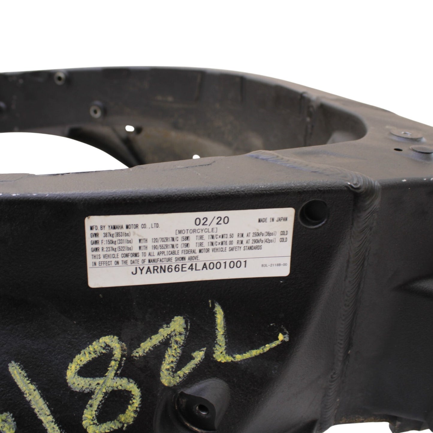 2020 - 2024 YAMAHA YZF R1 R1M FRAME CHASSIS BLACK STOCK READY TO GO