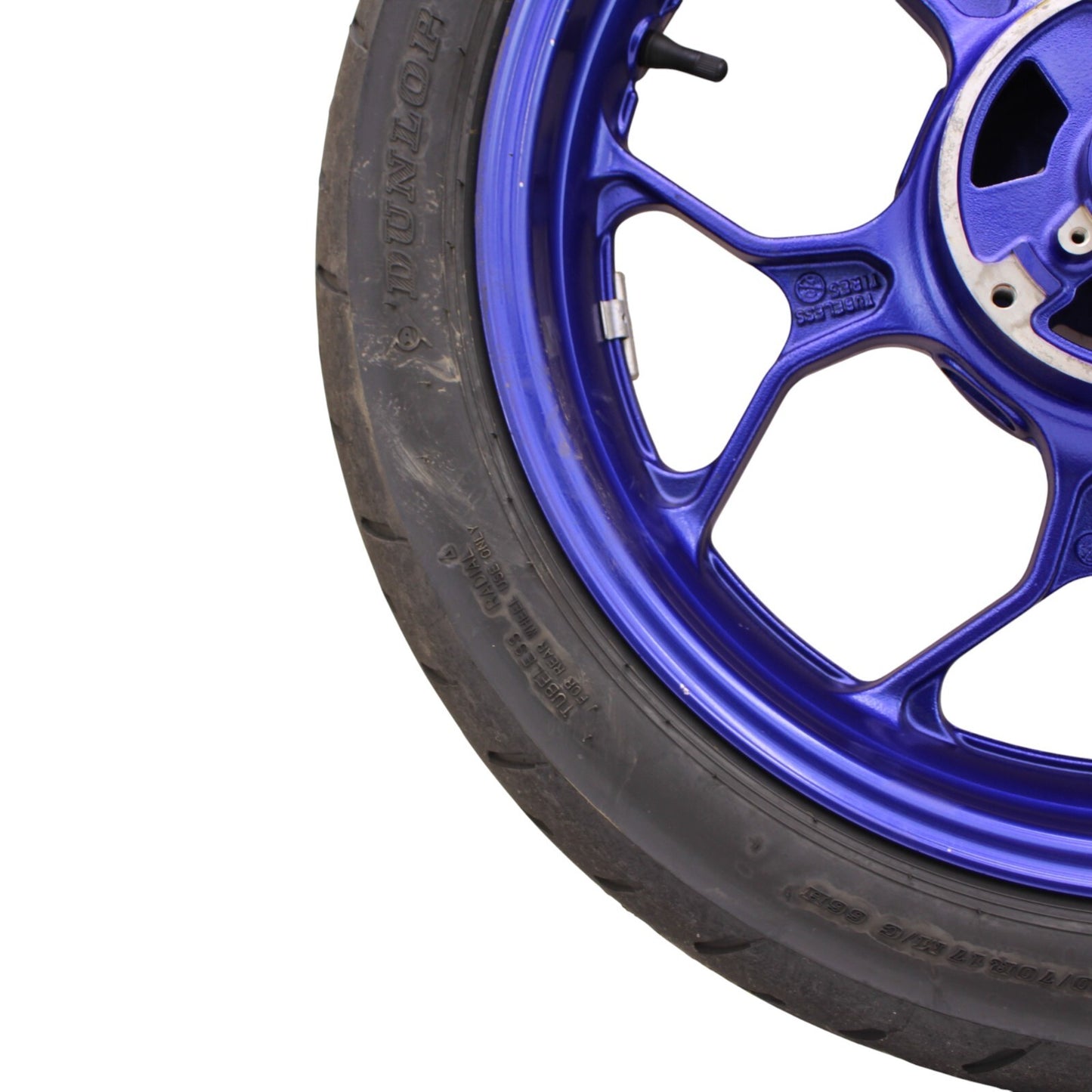 2019 - 2024 YAMAHA YZF R3 REAR WHEEL BACK BLUE RIM DUNLOP TIRE STOCK