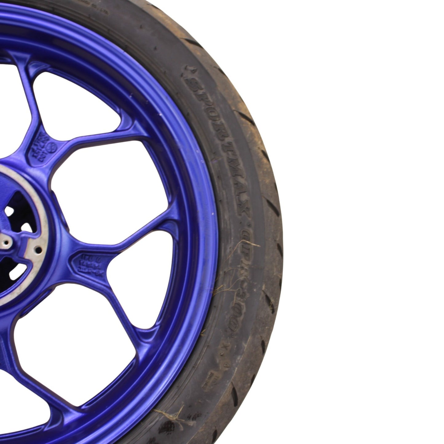 2019 - 2024 YAMAHA YZF R3 REAR WHEEL BACK BLUE RIM DUNLOP TIRE STOCK