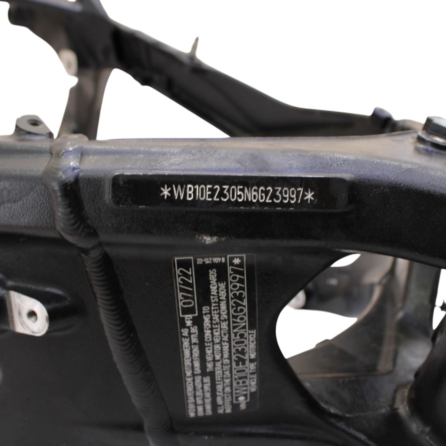 2020 - 2022 BMW S1000RR FRAME MAIN CHASSIS NECK BLACK STRAIGHT STOCK