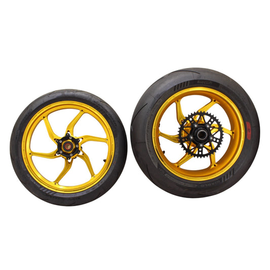 2017 - 2024 SUZUKI GSXR 1000 R Core Moto WHEEL SET FRONT REAR RIMS HUB GOLD