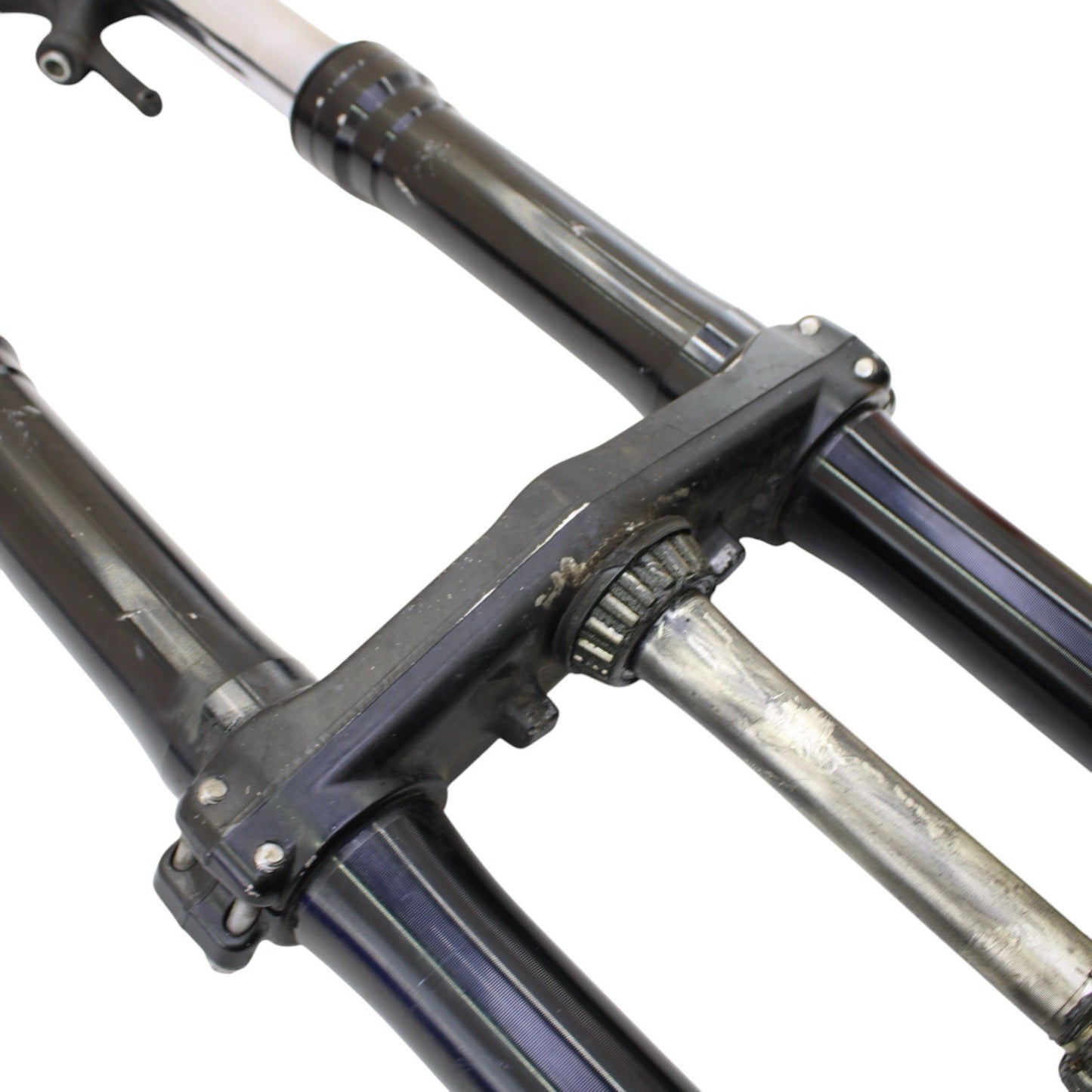 2007 - 2012 HONDA CBR600RR FORKS TRIPLE TREE AXLE FRONT SUPENSION BLACK STOCK