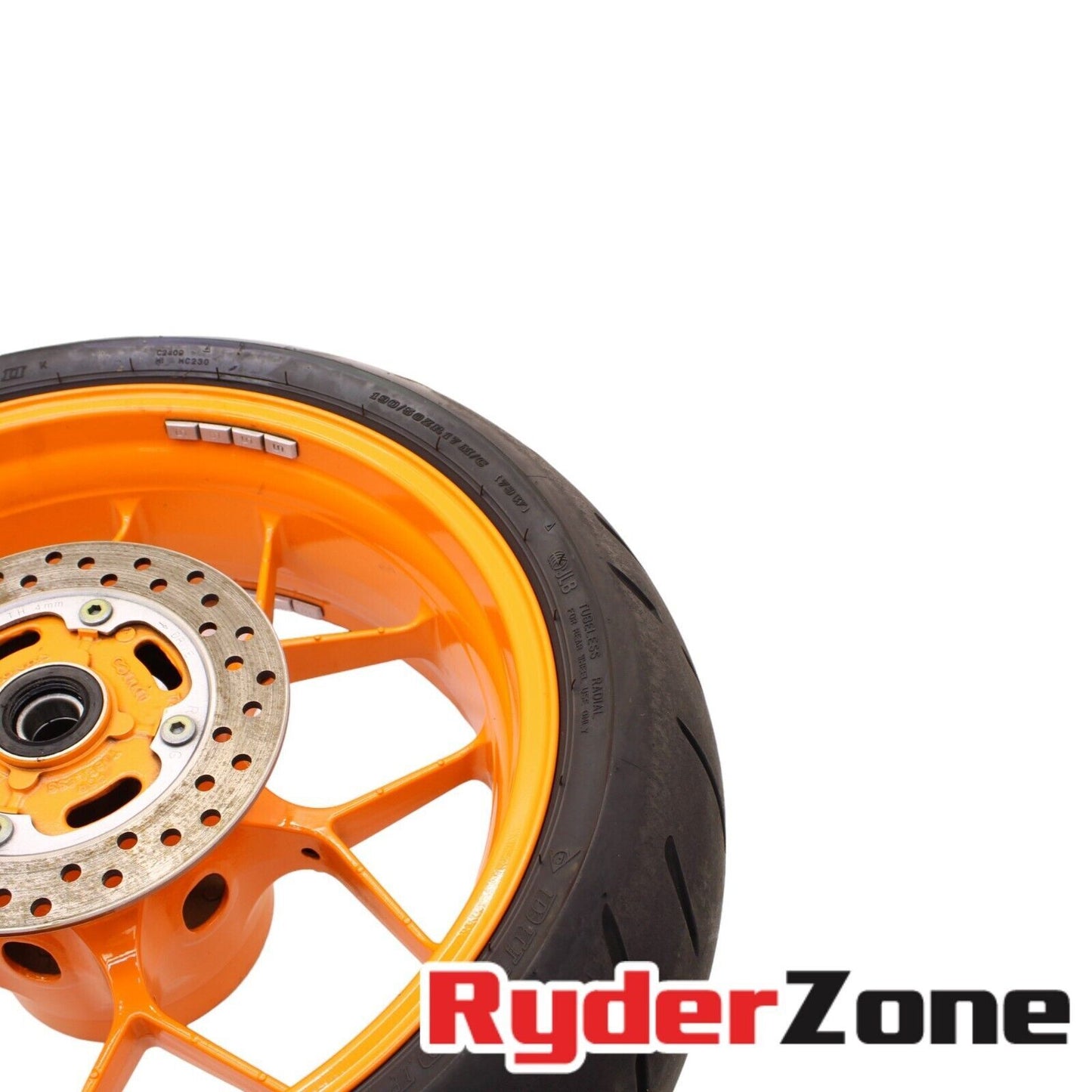 2012 - 2016 HONDA CBR1000RR REAR WHEEL RIM ORANGE TIRE REPSOL ROTOR STRAIGHT