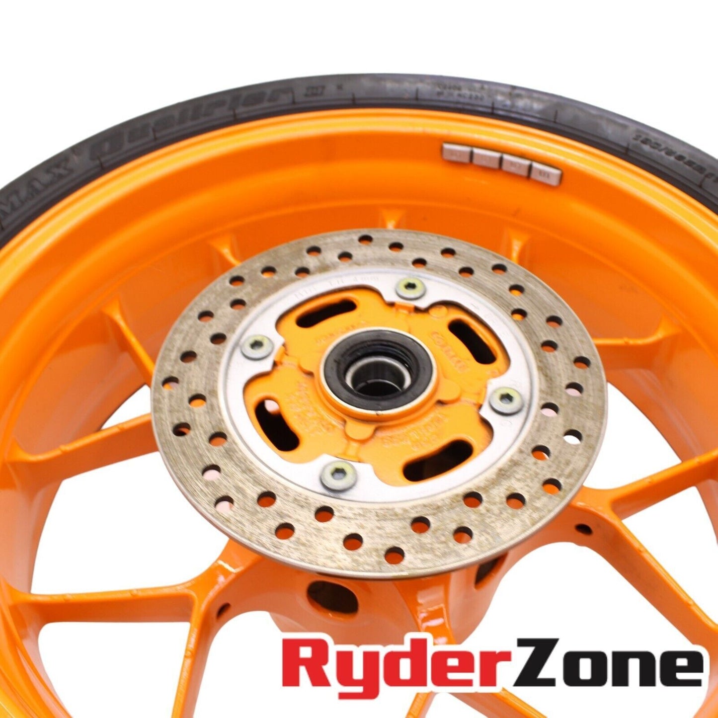 2012 - 2016 HONDA CBR1000RR REAR WHEEL RIM ORANGE TIRE REPSOL ROTOR STRAIGHT