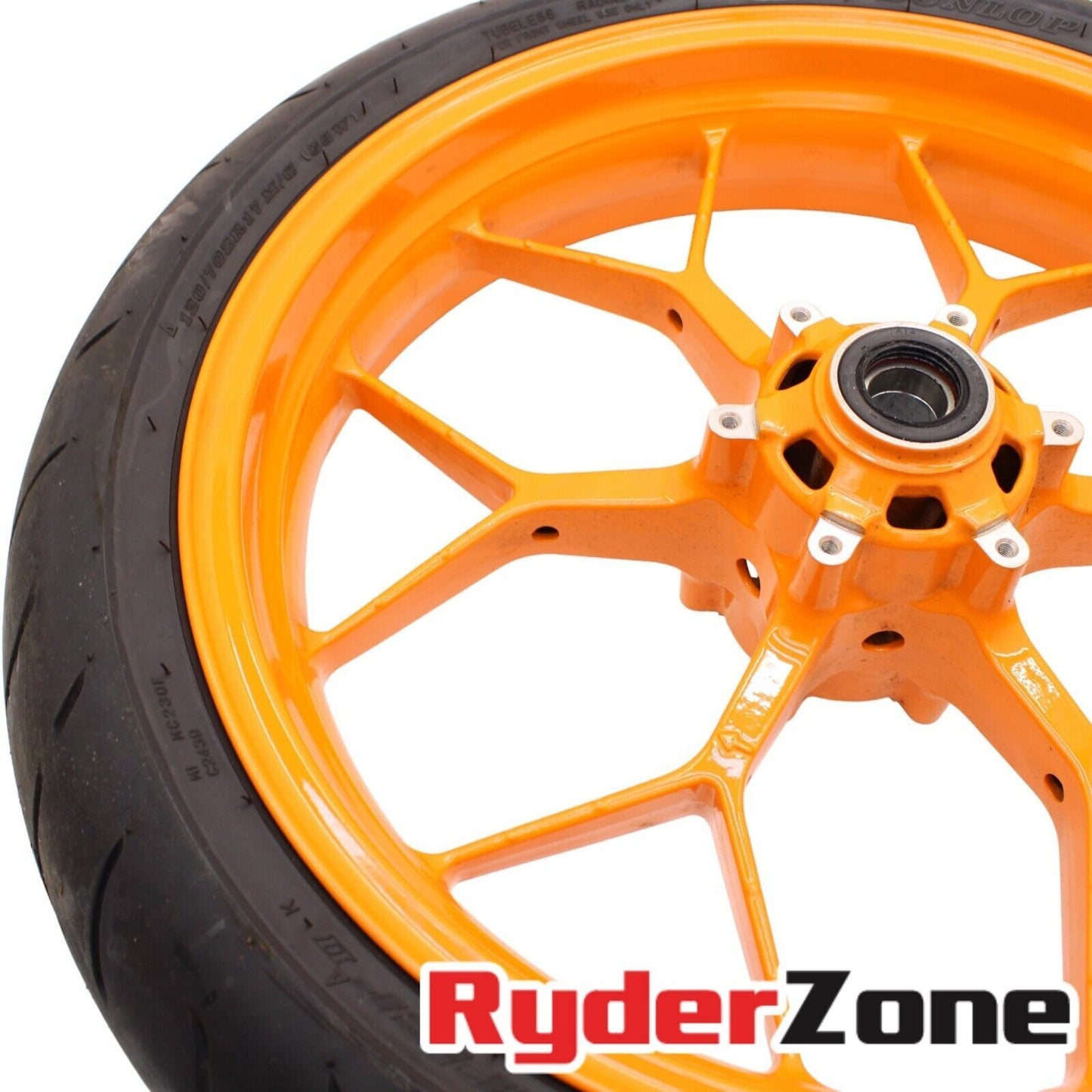 2012 - 2016 HONDA CBR1000RR FRONT WHEEL REPSOL RIM ORANGE TIRE STRAIGHT