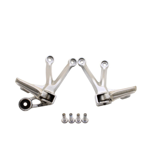 2003 2004 SUZUKI GSXR1000 PASSENGER PEGS SET PAIR REAR BACK SILVER BRACKET STOCK