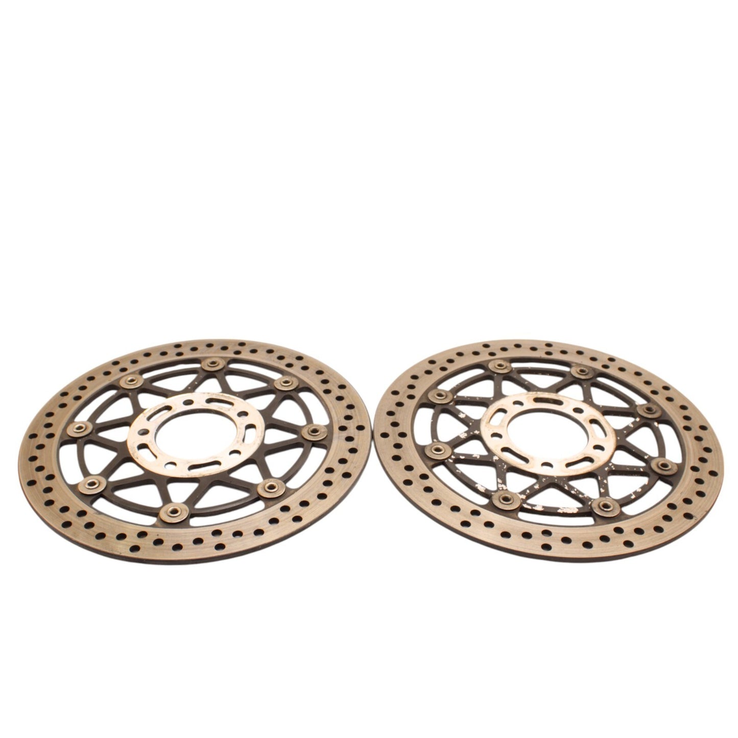 2003 2004 SUZUKI GSXR1000 FRONT BRAKE ROTORS SILVER STOCK LEFT RIGHT (5.72)