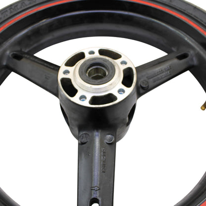 2003 2004 SUZUKI GSXR1000 FRONT WHEEL RIM DUNLOP TIRE STRAIGHT STOCK BLACK