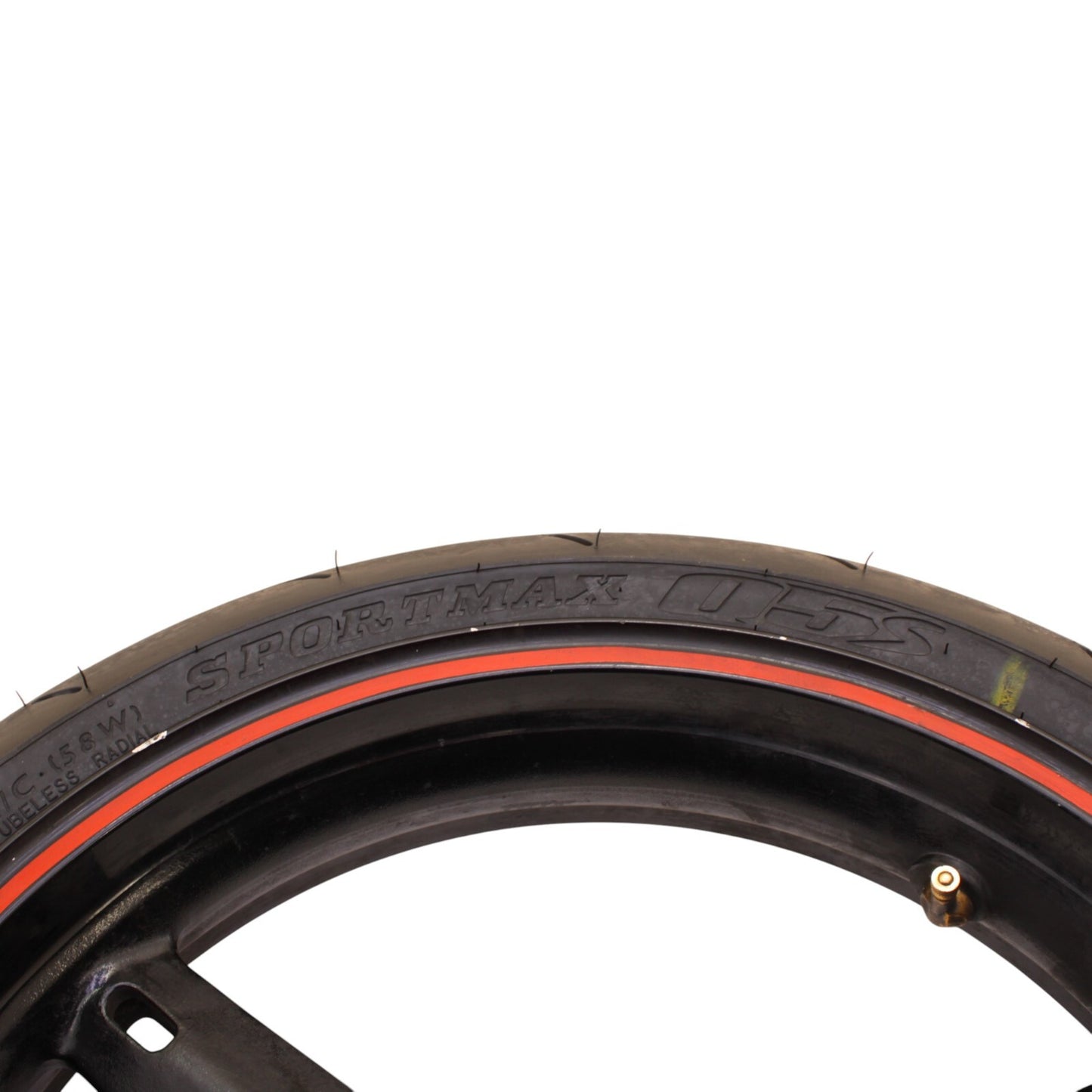 2003 2004 SUZUKI GSXR1000 FRONT WHEEL RIM DUNLOP TIRE STRAIGHT STOCK BLACK