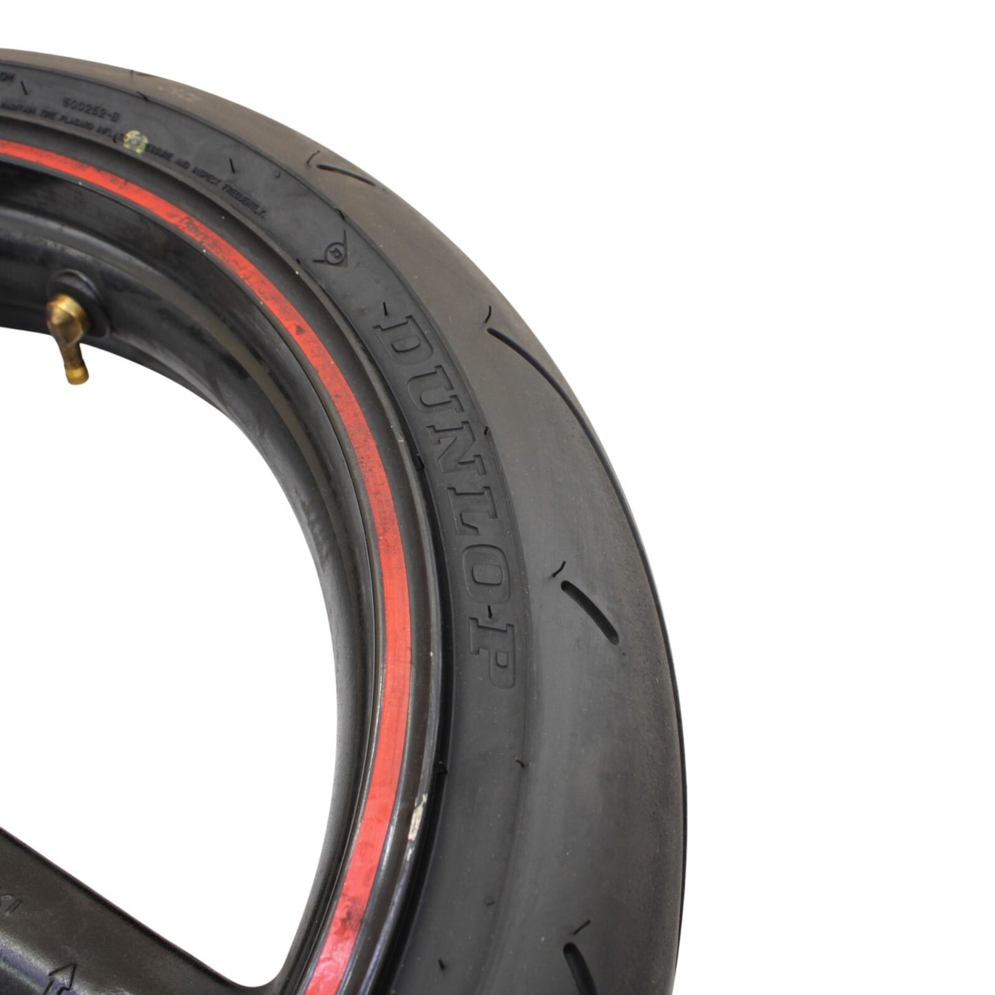 2003 2004 SUZUKI GSXR1000 FRONT WHEEL RIM DUNLOP TIRE STRAIGHT STOCK BLACK