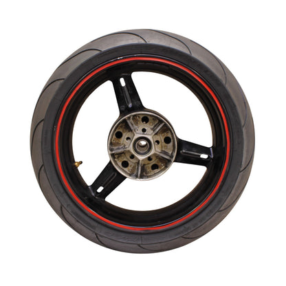 2003 2004 SUZUKI GSXR1000 REAR WHEEL BACK RIM BLACK MICHLEIN TIRE STRAIGHT STOCK