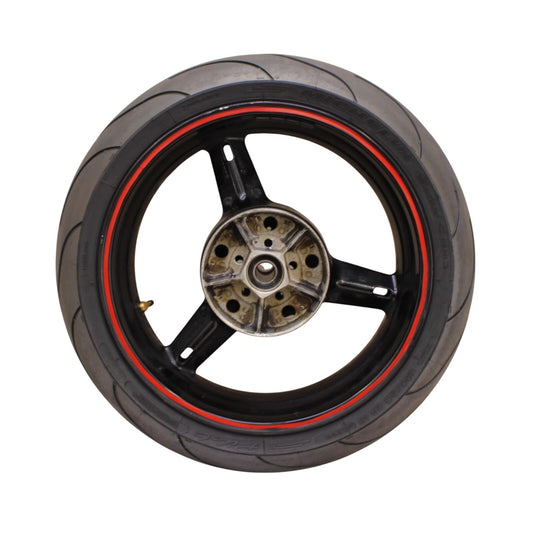 2003 2004 SUZUKI GSXR1000 REAR WHEEL BACK RIM BLACK MICHLEIN TIRE STRAIGHT STOCK