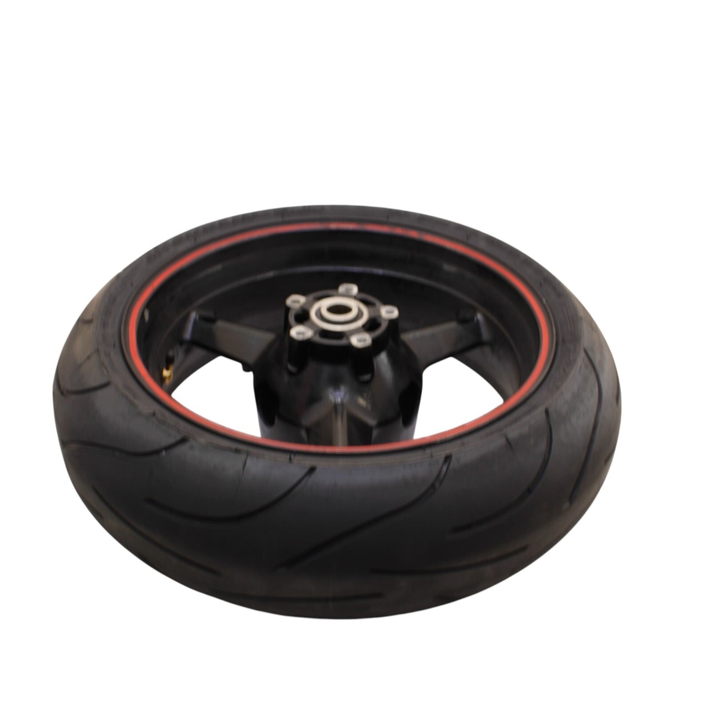 2003 2004 SUZUKI GSXR1000 REAR WHEEL BACK RIM BLACK MICHLEIN TIRE STRAIGHT STOCK