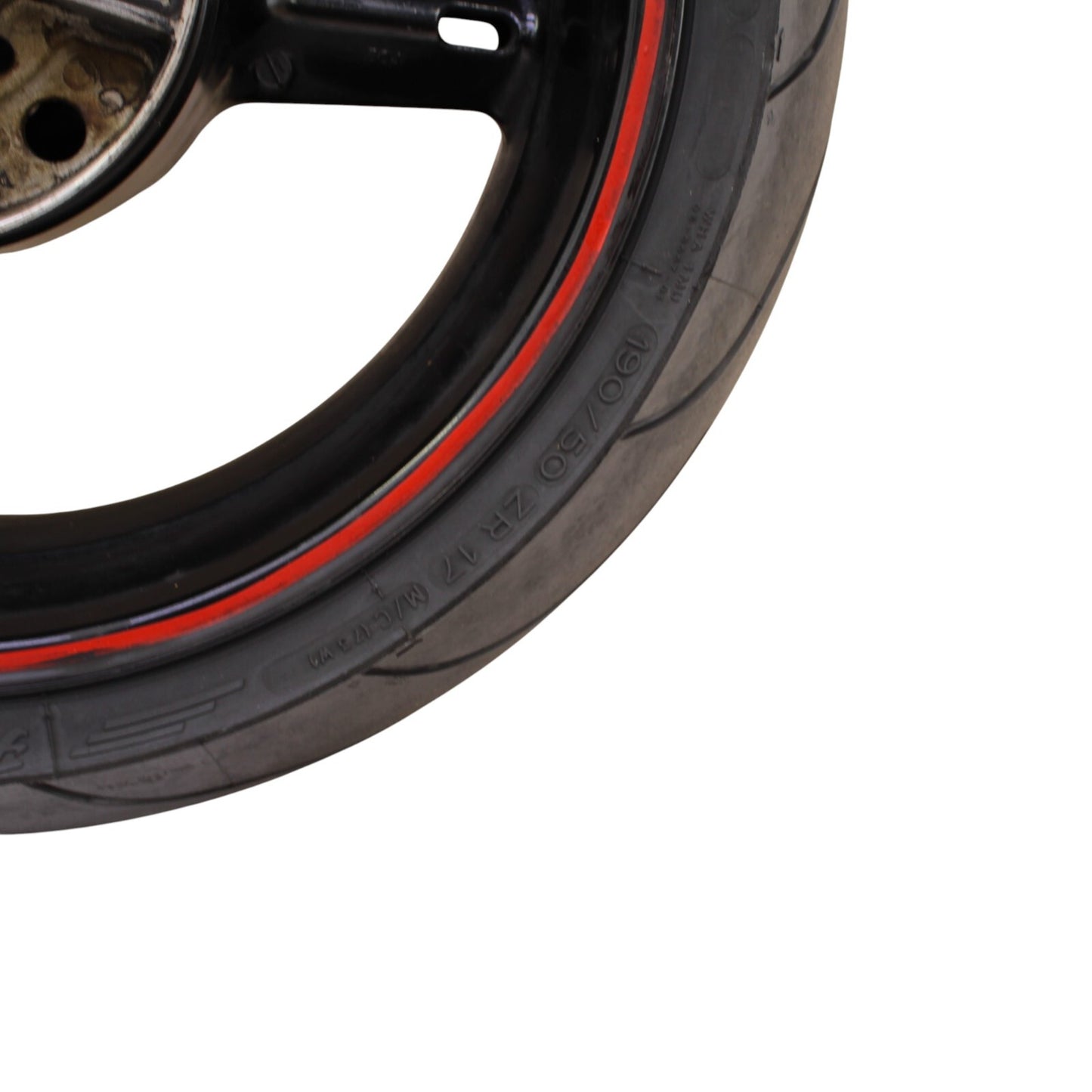 2003 2004 SUZUKI GSXR1000 REAR WHEEL BACK RIM BLACK MICHLEIN TIRE STRAIGHT STOCK