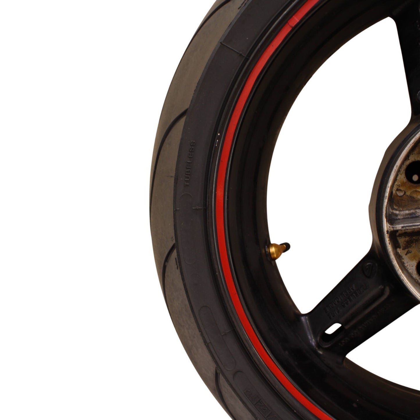 2003 2004 SUZUKI GSXR1000 REAR WHEEL BACK RIM BLACK MICHLEIN TIRE STRAIGHT STOCK