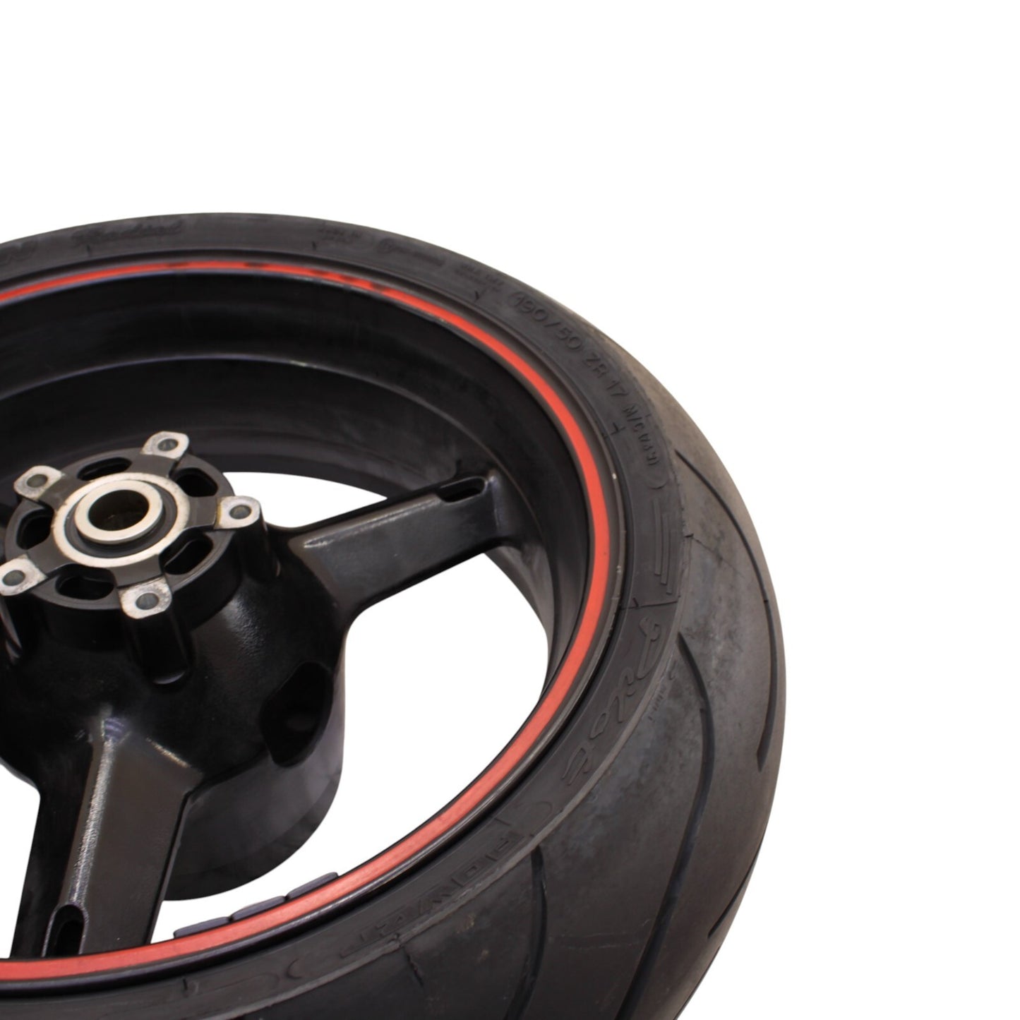 2003 2004 SUZUKI GSXR1000 REAR WHEEL BACK RIM BLACK MICHLEIN TIRE STRAIGHT STOCK