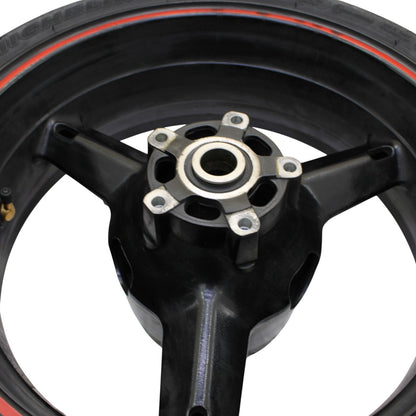 2003 2004 SUZUKI GSXR1000 REAR WHEEL BACK RIM BLACK MICHLEIN TIRE STRAIGHT STOCK