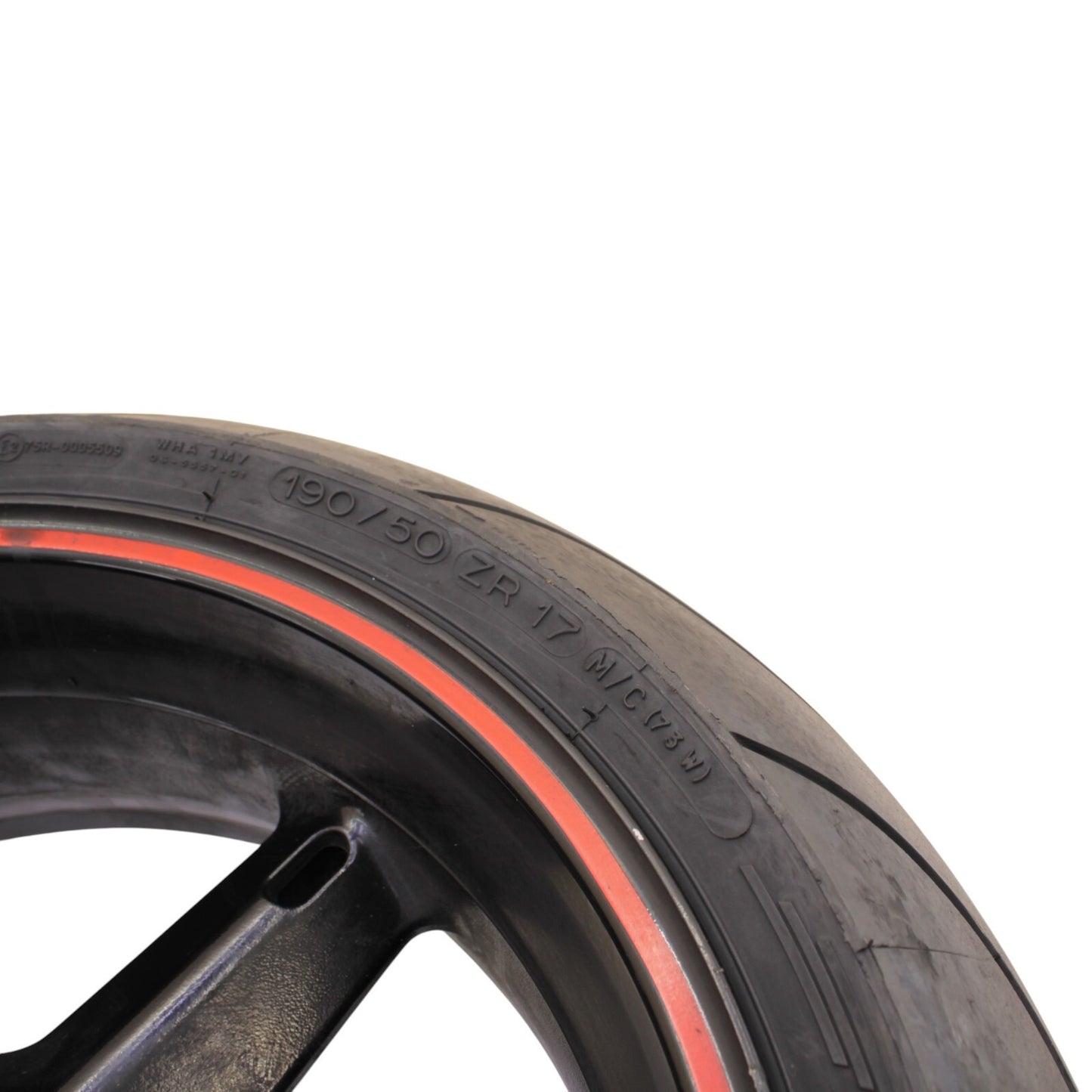 2003 2004 SUZUKI GSXR1000 REAR WHEEL BACK RIM BLACK MICHLEIN TIRE STRAIGHT STOCK