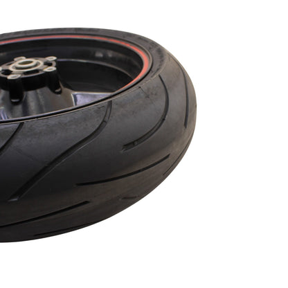 2003 2004 SUZUKI GSXR1000 REAR WHEEL BACK RIM BLACK MICHLEIN TIRE STRAIGHT STOCK