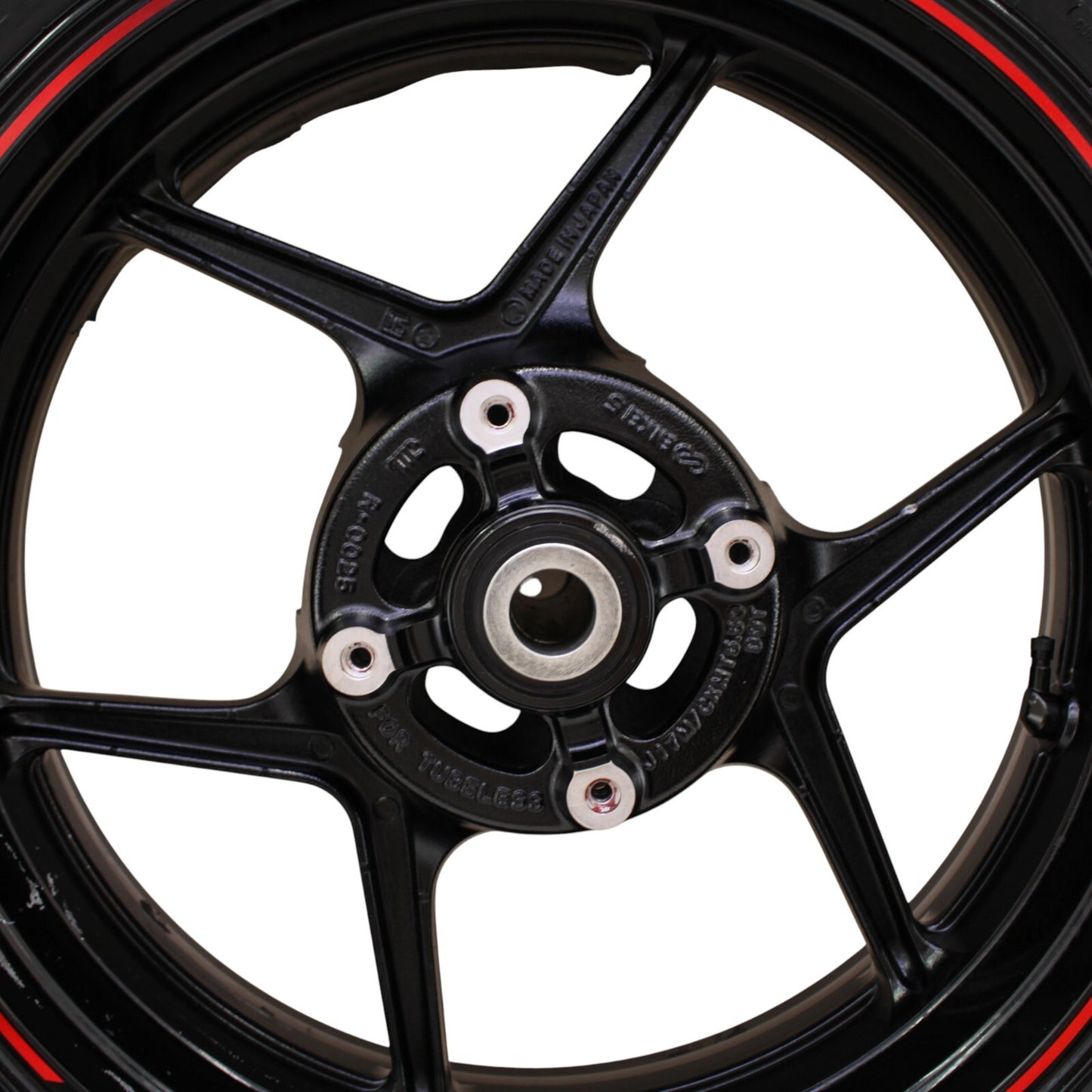 2019 - 2025 KAWASAKI NINJA ZX6R REAR WHEEL RIM STRAIGHT BLACK STOCK