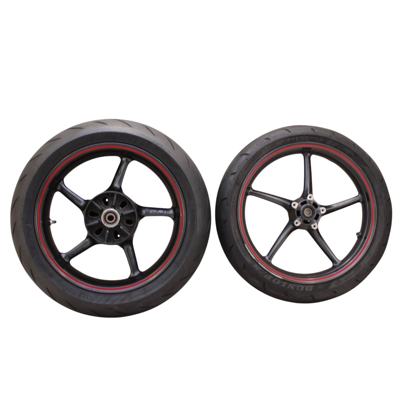 2009 - 2012 TRIUMPH DAYTONA 675R 675 WHEEL RIM TIRE RUBBER FRONT BACK RED BLACK